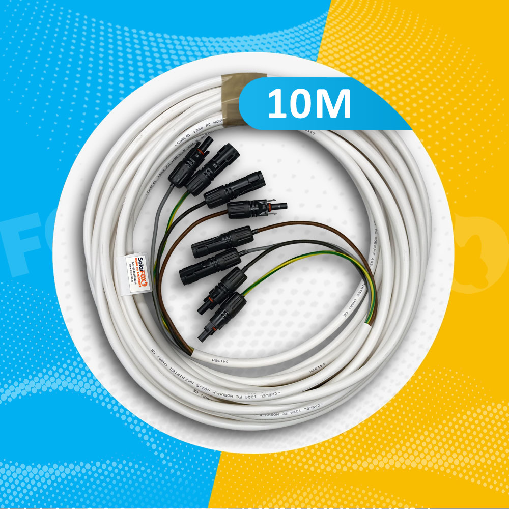 Καλώδιο Επέκτασης/Προέκτασης Εύκαμπτο NYMHY PVC 4X2,5mm² Λευκό, με βύσματα MC4, 10M