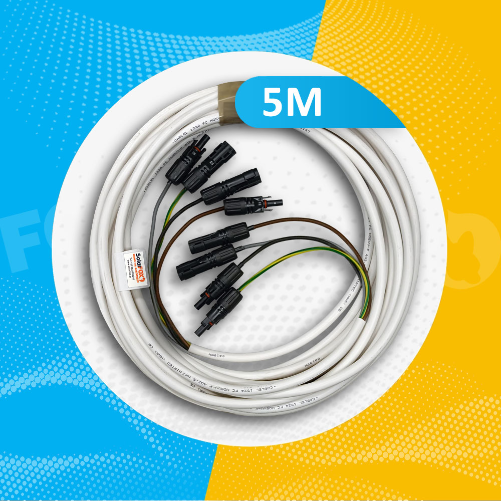 Καλώδιο Επέκτασης/Προέκτασης Εύκαμπτο NYMHY PVC 4X2,5mm² Λευκό, με βύσματα MC4, 5M