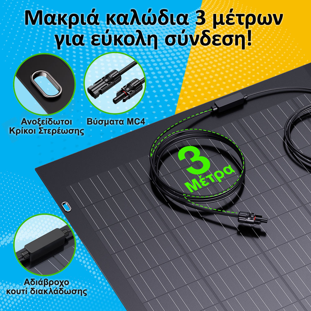 POWERFOX Εύκαμπτα Μονοκρυσταλλικά Φωτοβολταϊκά Πάνελ 480Wp (2X240W)