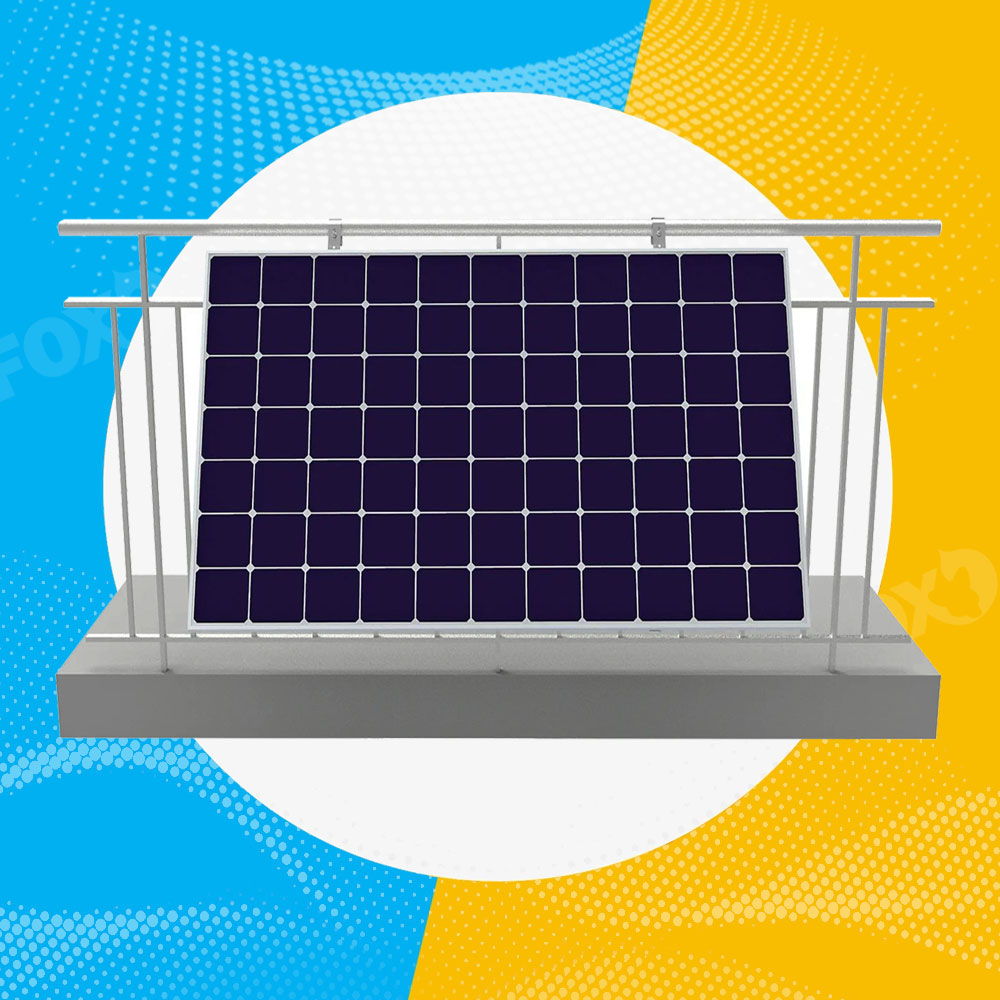 SolarFox Βάση Κιγκλιδώματος Φωτοβολταικών Πάνελ, Ρυθμιζόμενη για Μπαλκόνι (Σετ για 1 Πάνελ)