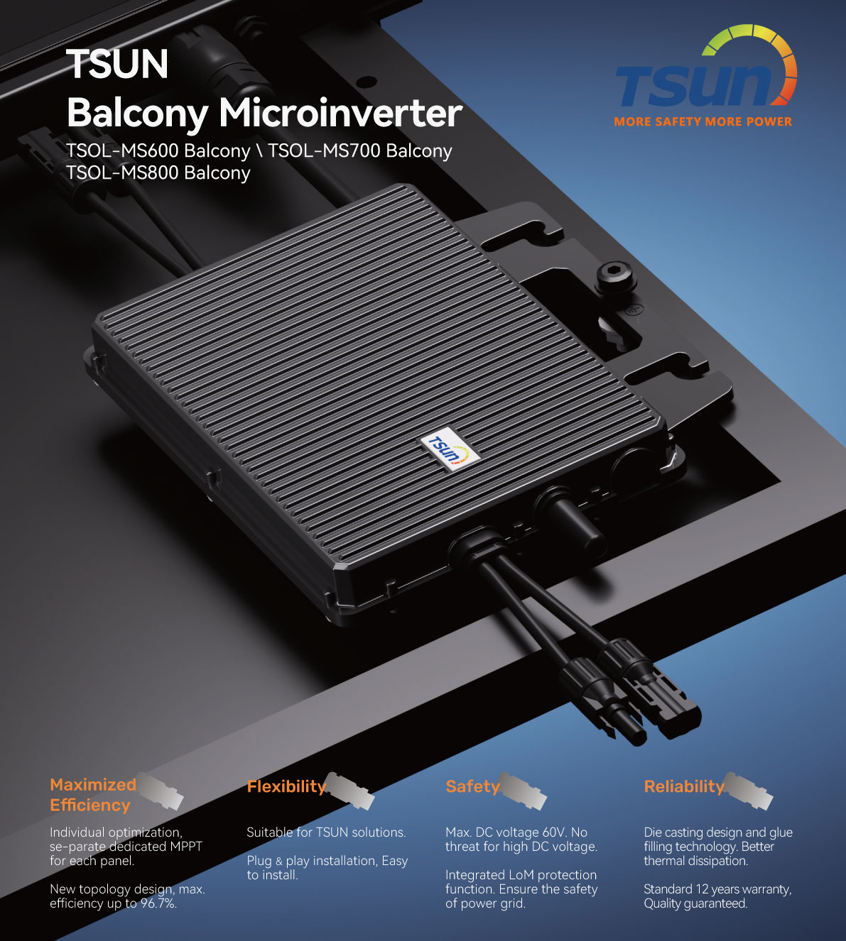 Νέας Γενιάς Micro Inverter TSUN TSOL-MS800