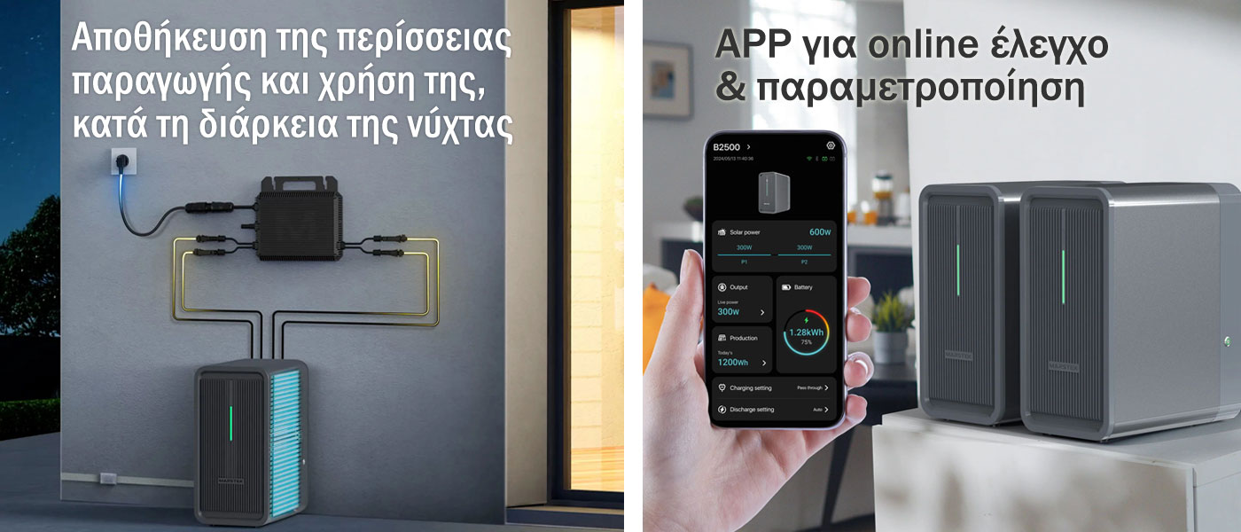 έγγχυση ενέργειας το βράδυ έλεφχος μέσω Smart APP